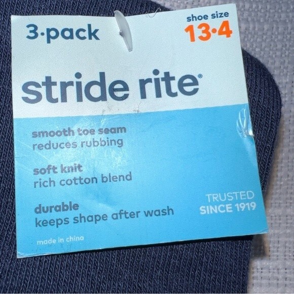 NWT 3 Pack Stride Rite Girl’s Ruffled Glittery Socks Size 13-4 Back to School - Picture 4 of 5